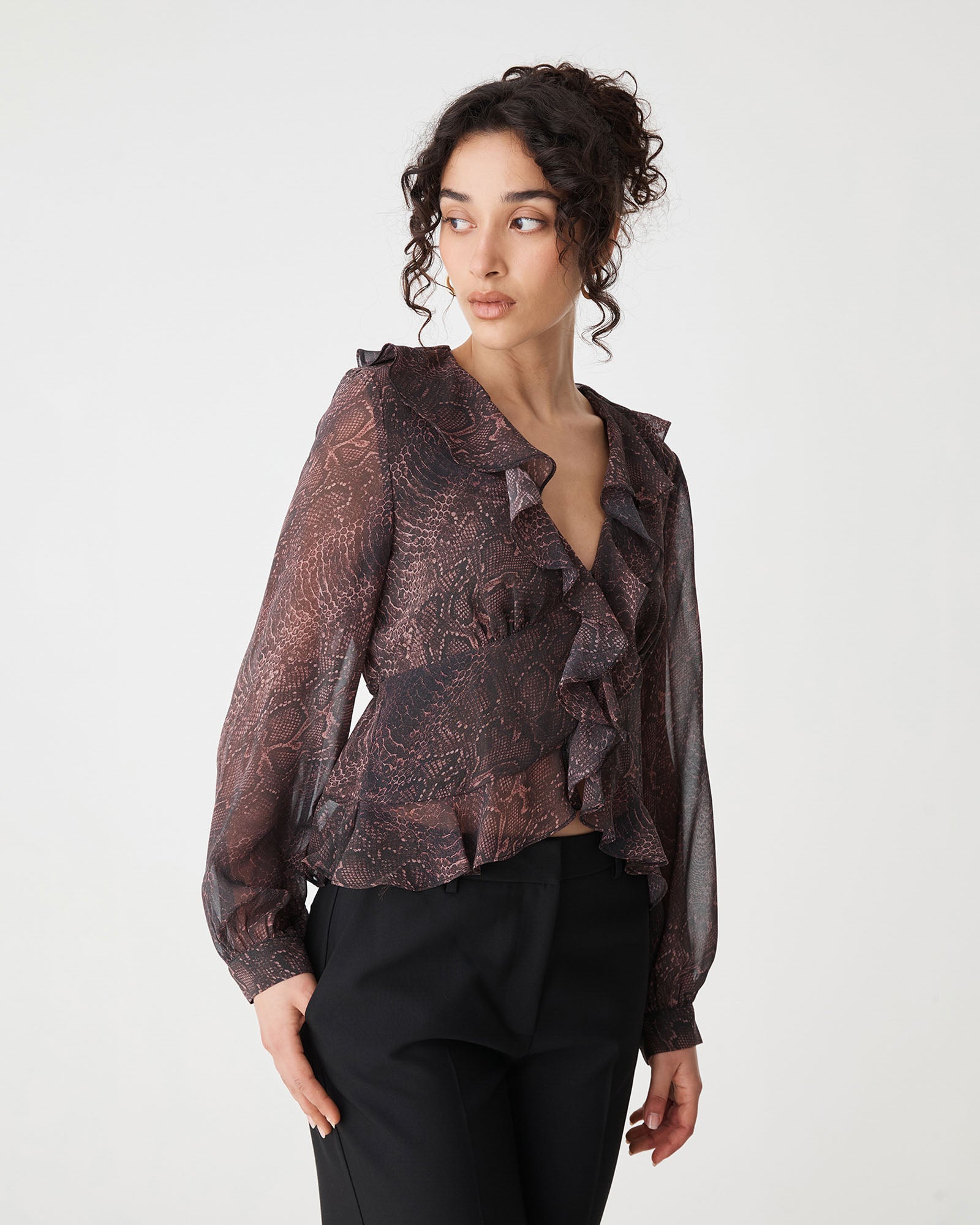 Sonia V-Neck Ruffle Top