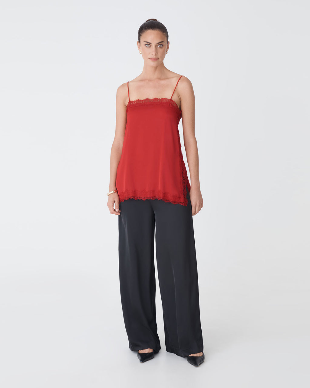 Cleo Lace Trim Satin Camisole