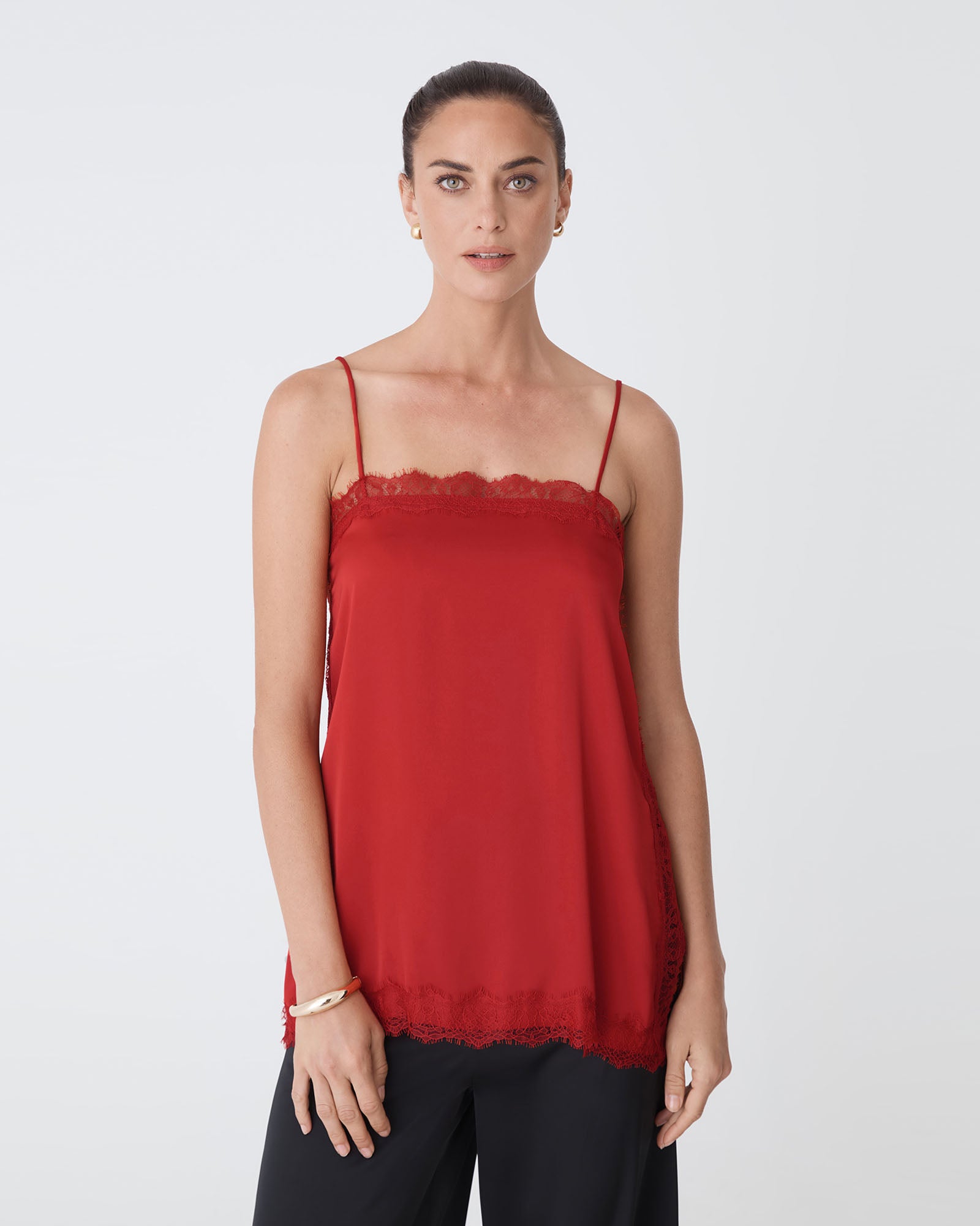 Cleo Lace Trim Satin Camisole