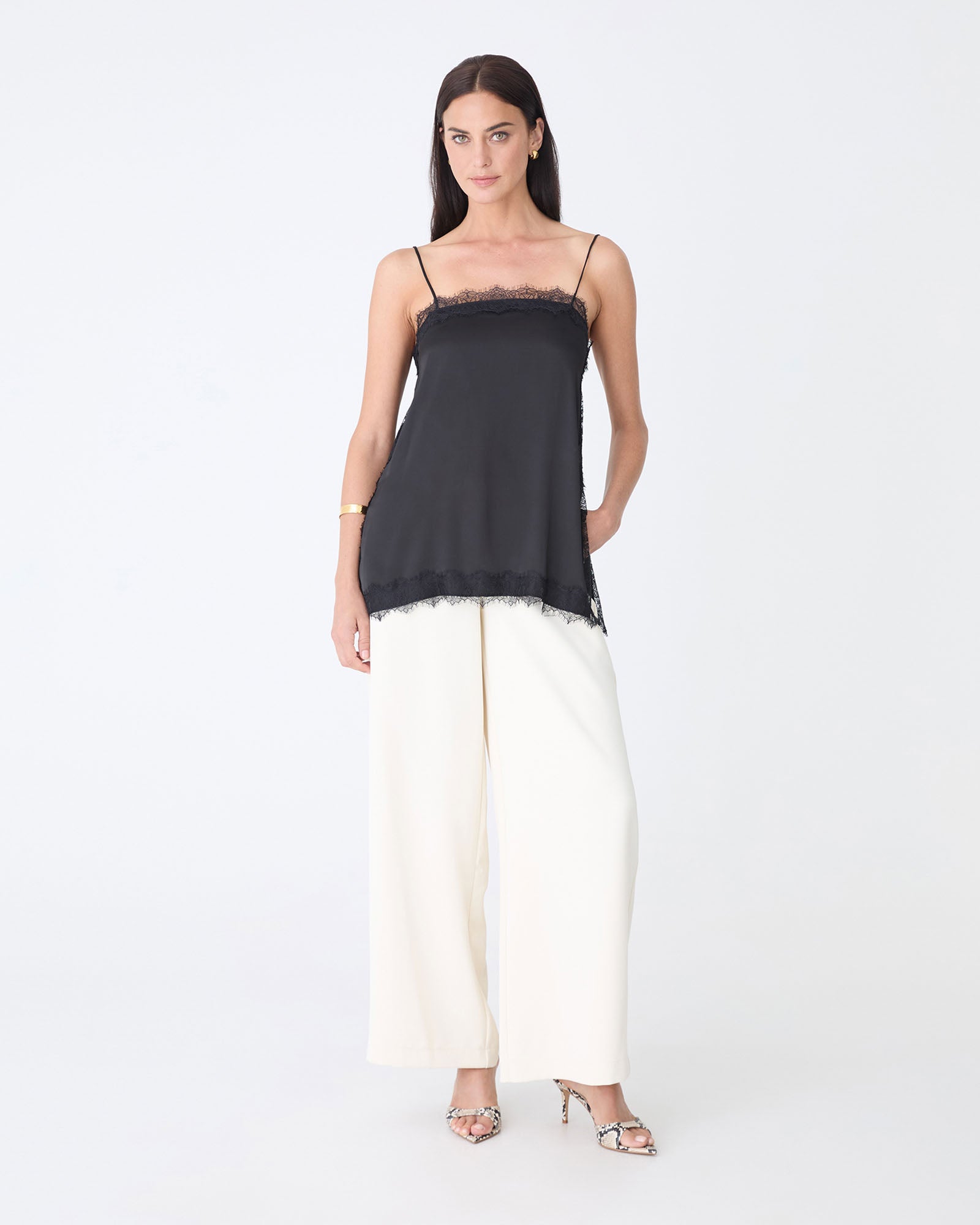 Cleo Lace Trim Satin Camisole