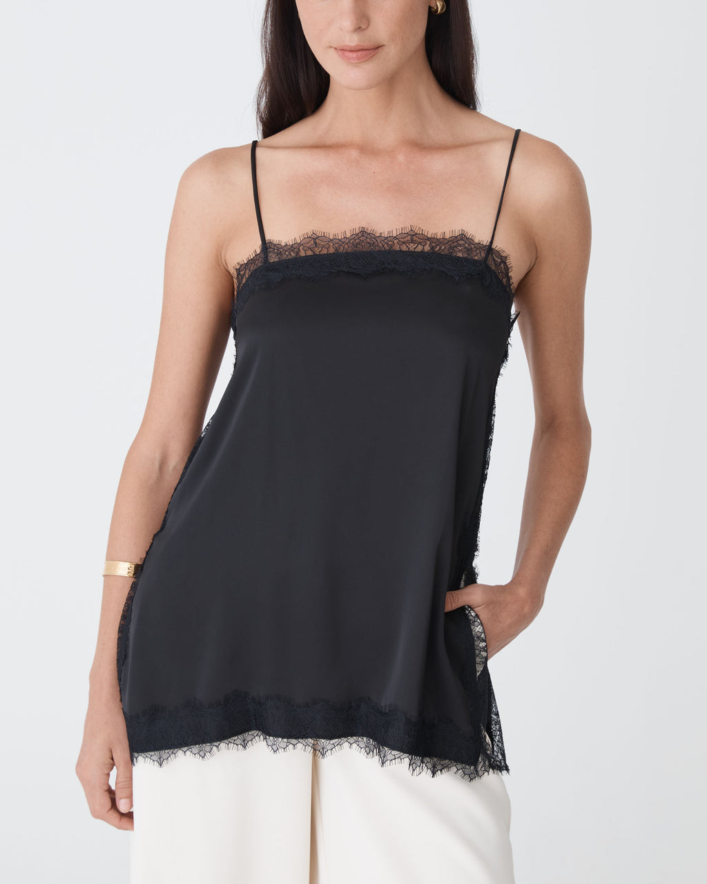 Cleo Lace Trim Satin Camisole