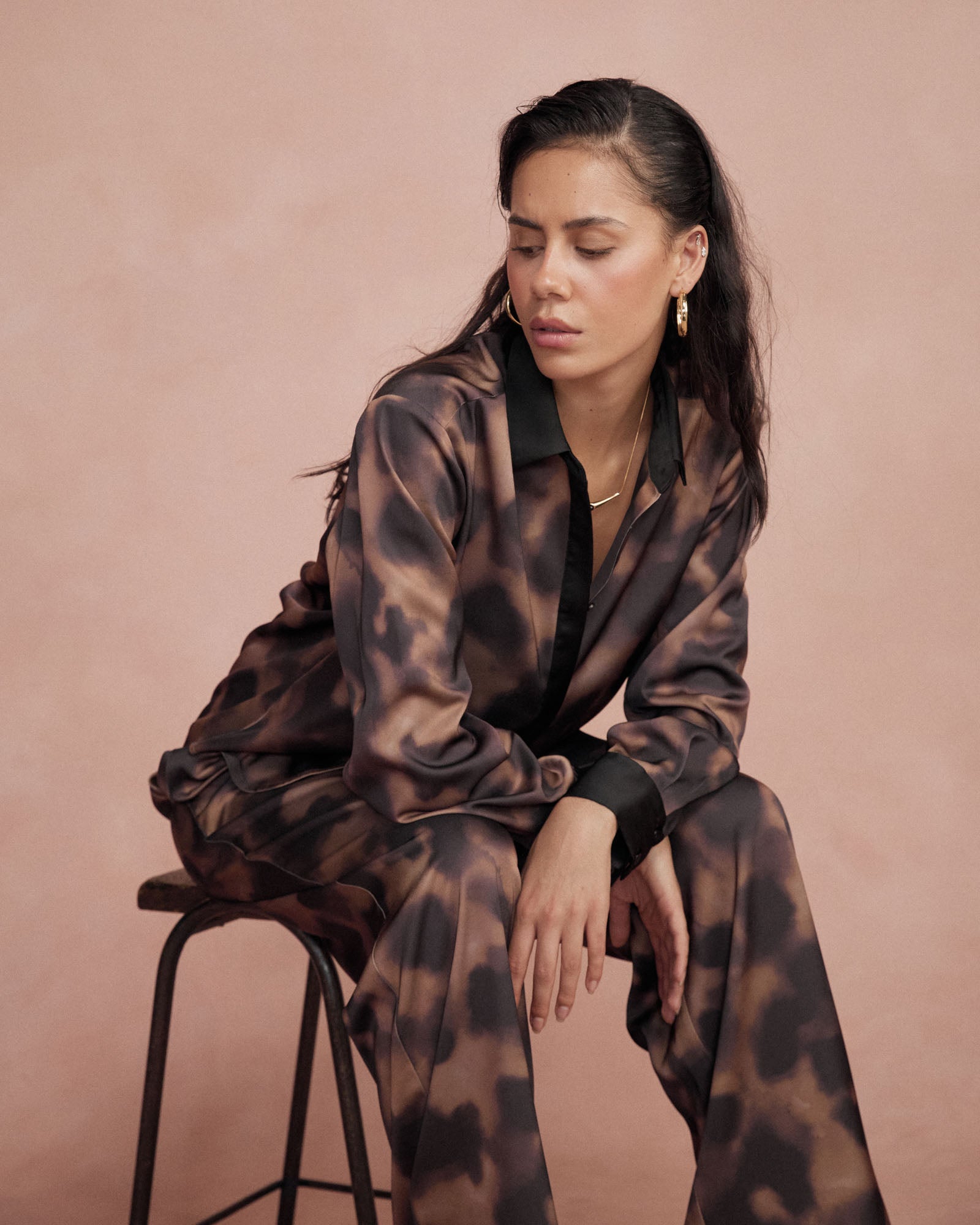 Savanna Printed Satin Shirt