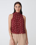 Lottie Printed Tie Neck Top