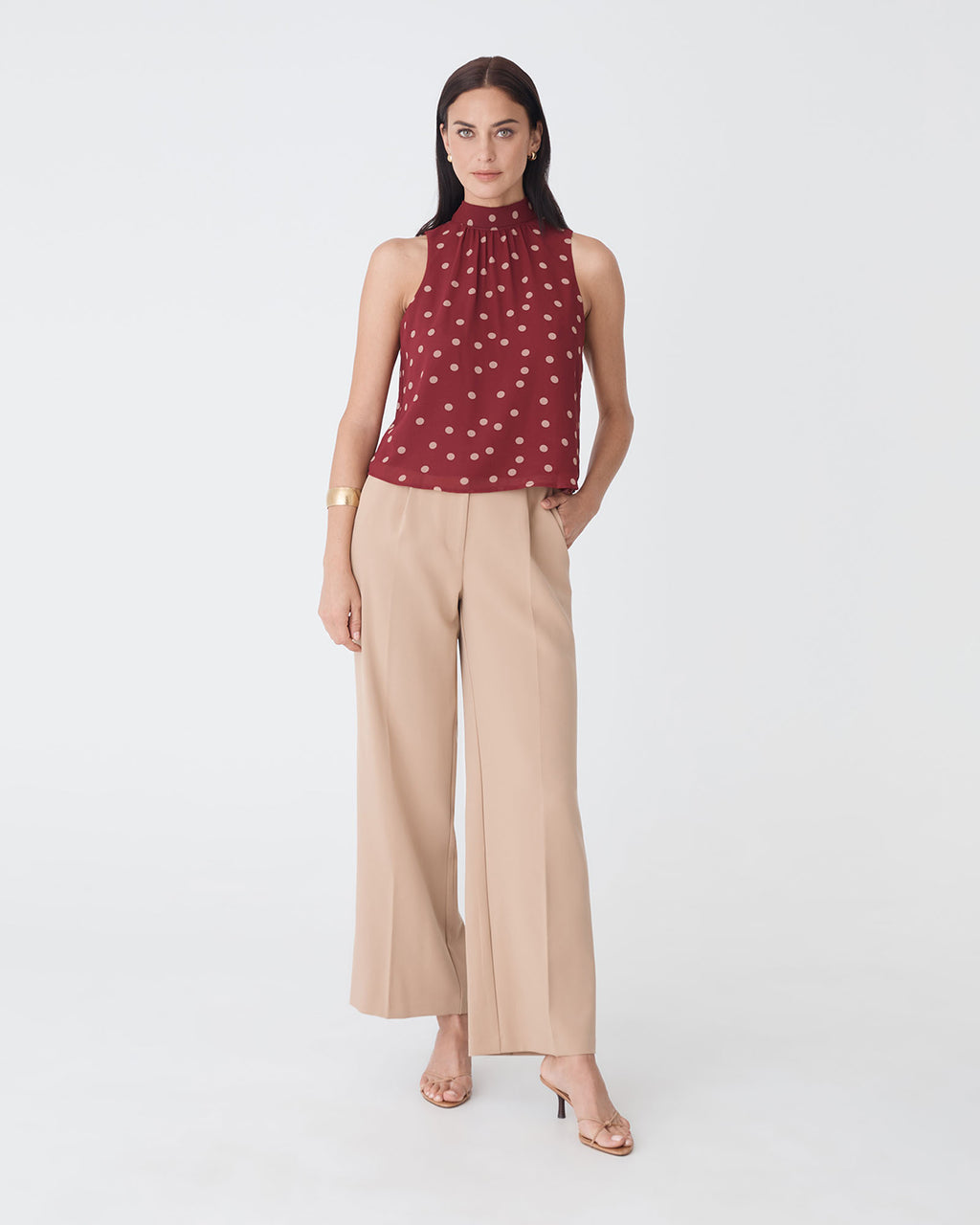 Lottie Printed Tie Neck Top