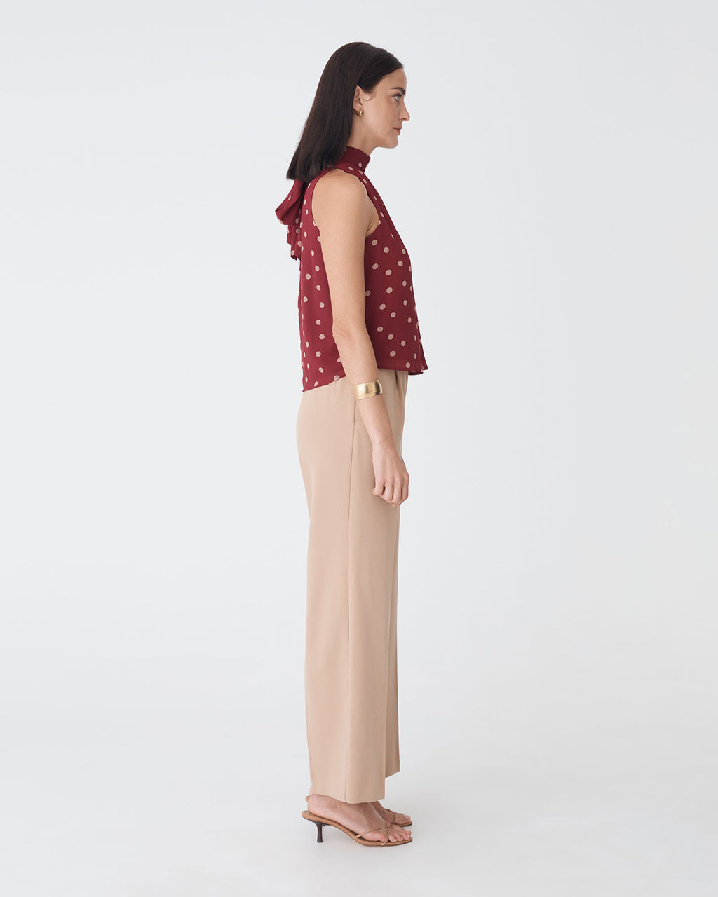 Lottie Printed Tie Neck Top
