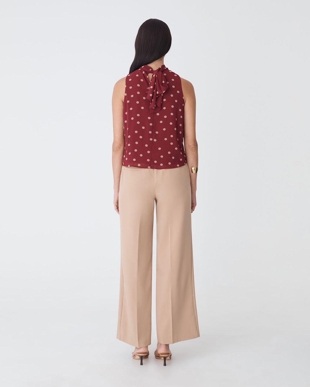 Lottie Printed Tie Neck Top