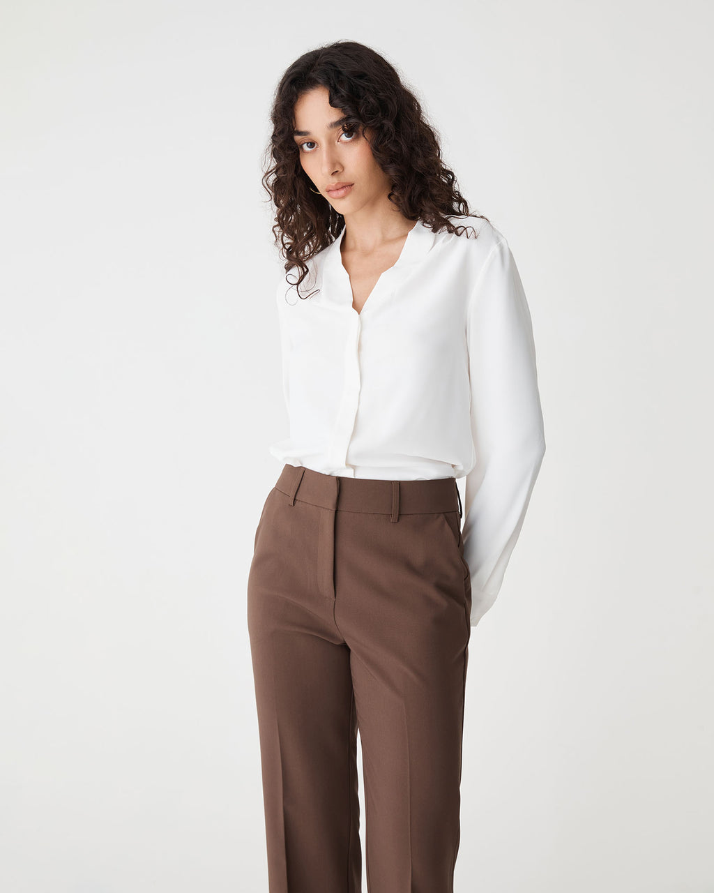 Claudia Pleat Neck Blouse