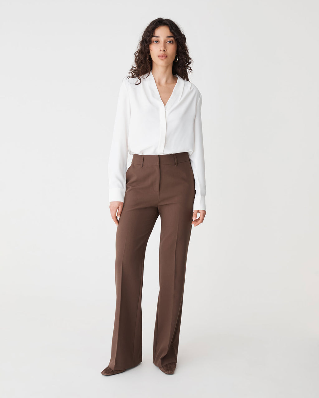 Claudia Pleat Neck Blouse