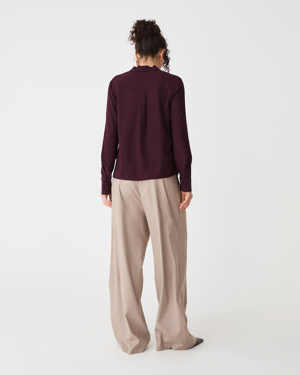 Claudia Pleat Neck Blouse