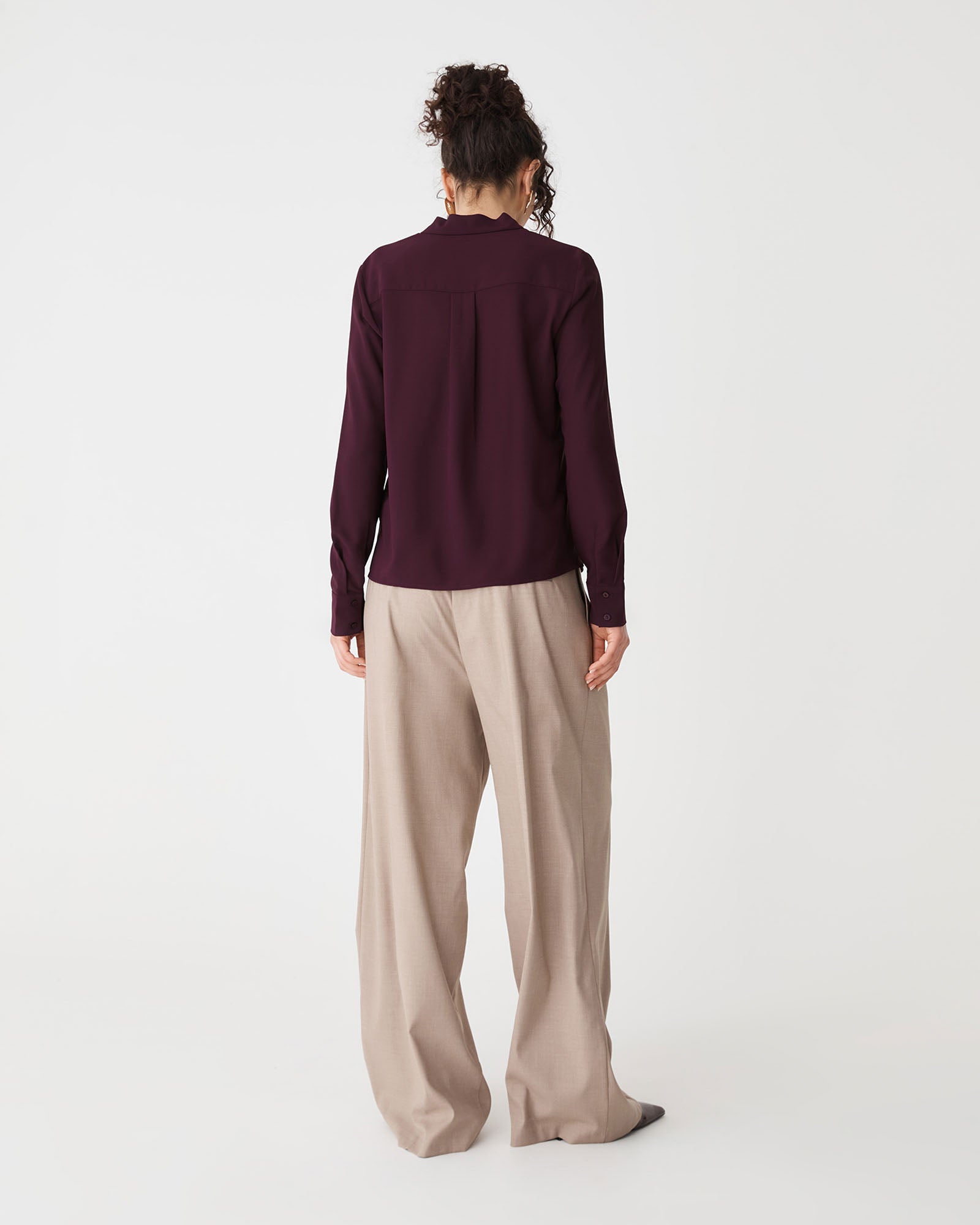 Claudia Pleat Neck Blouse
