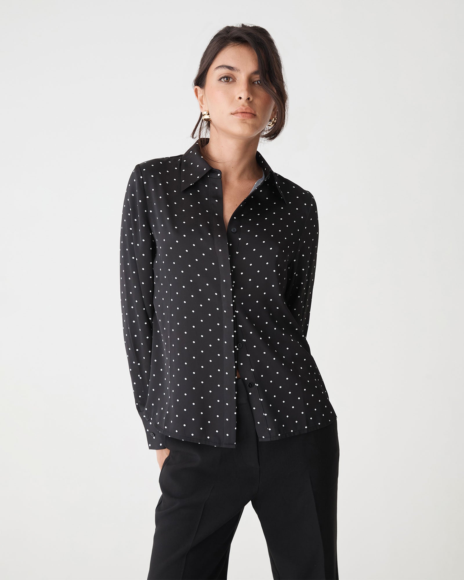 Courtney Satin Spot Shirt
