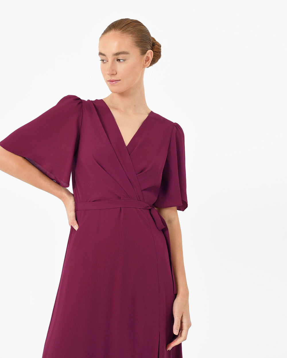 Cannes Draped Sleeve Dress