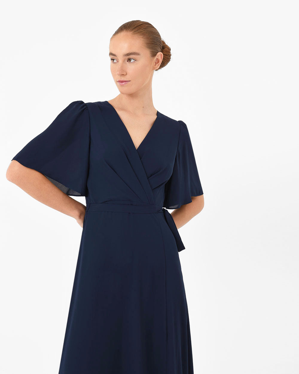 Cannes Draped Sleeve Dress
