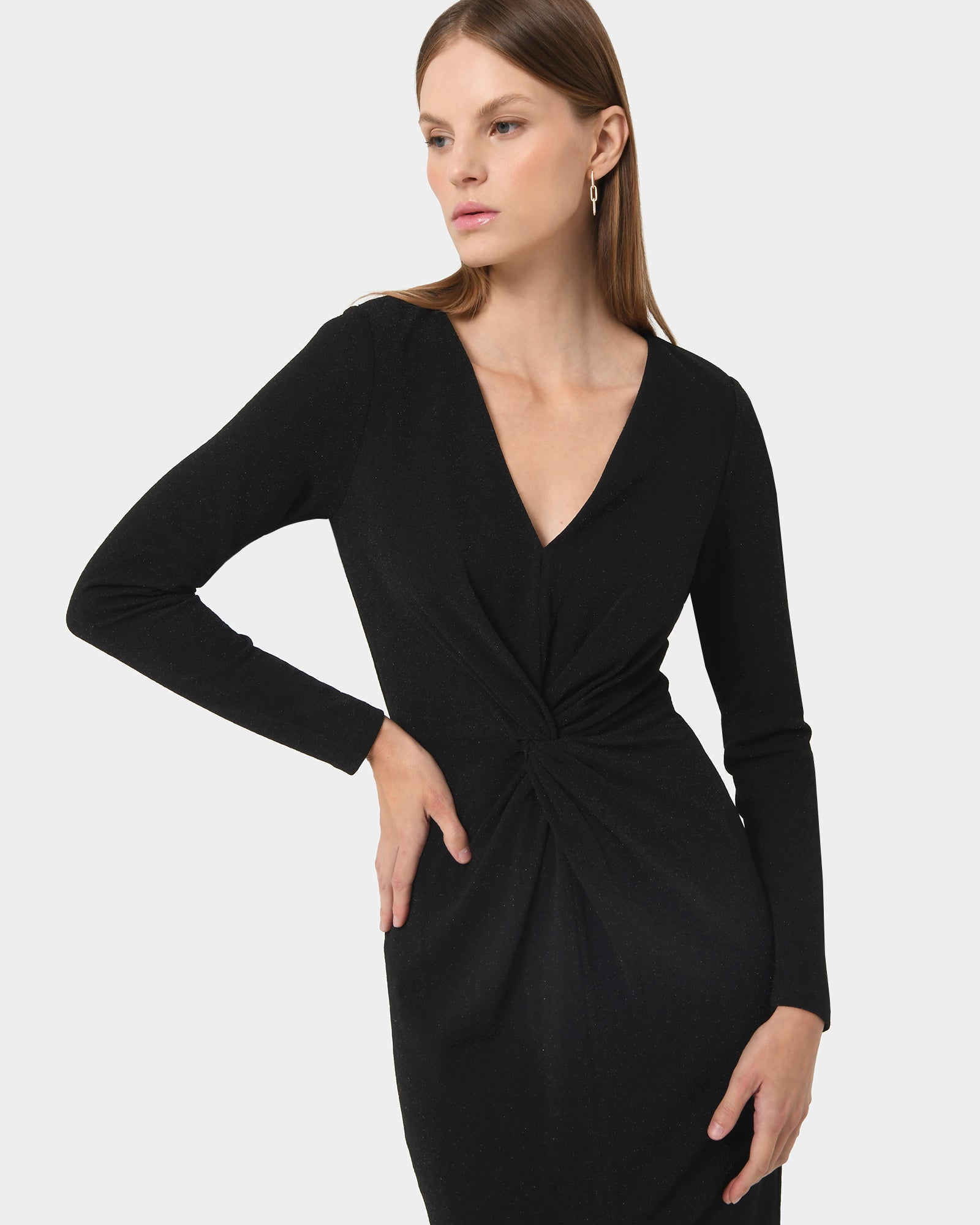Giada Twist Knit Glitter Dress