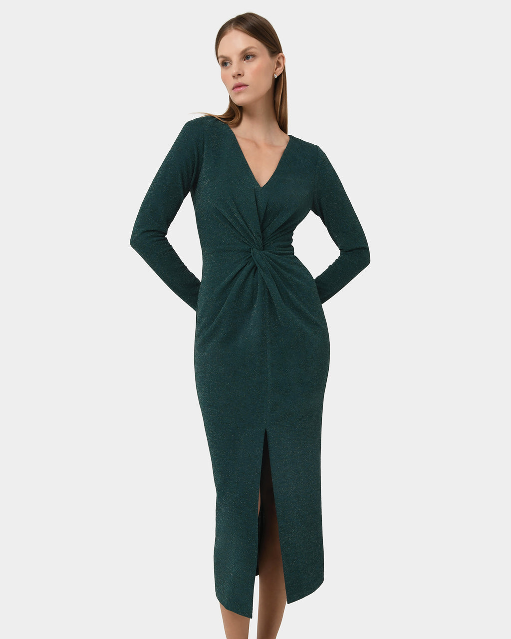 Giada Twist Knit Glitter Dress