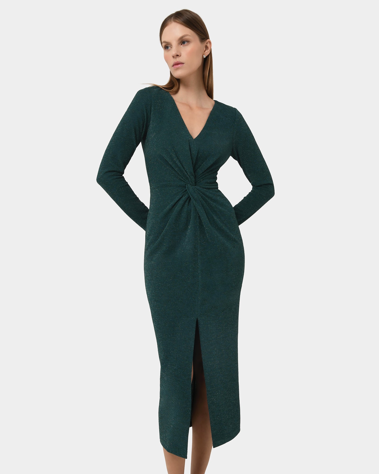 Giada Twist Knit Glitter Dress