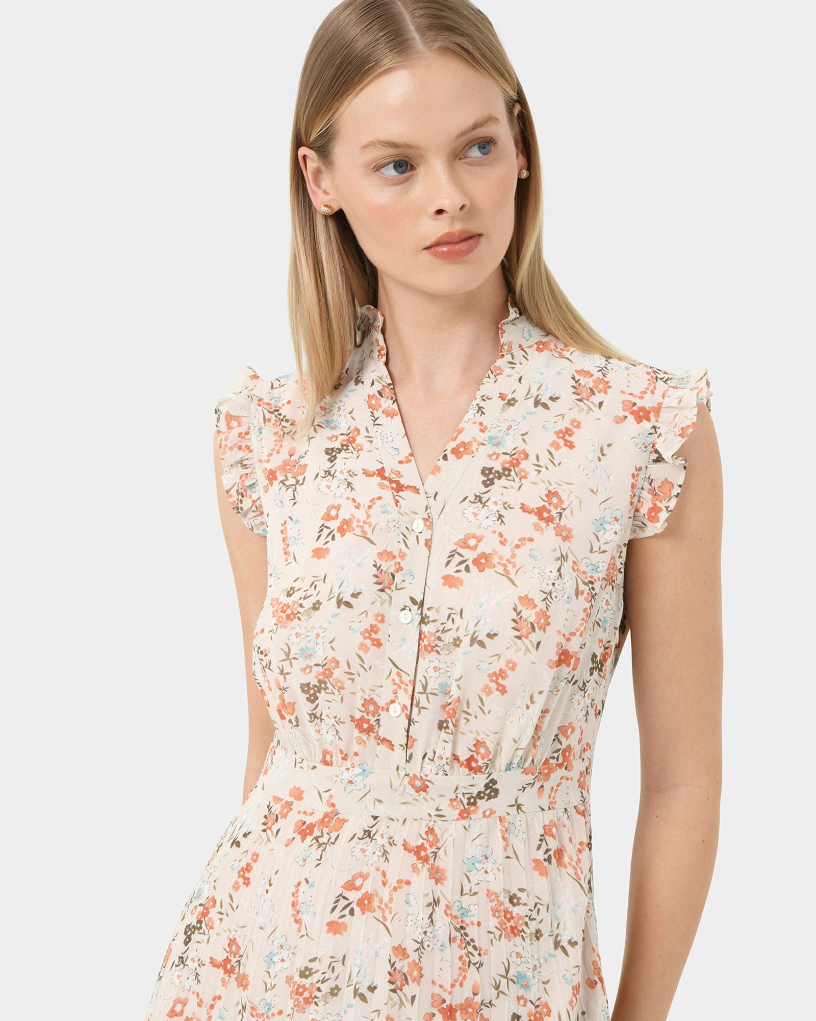 Katia Frill Sleeve Midi Dress