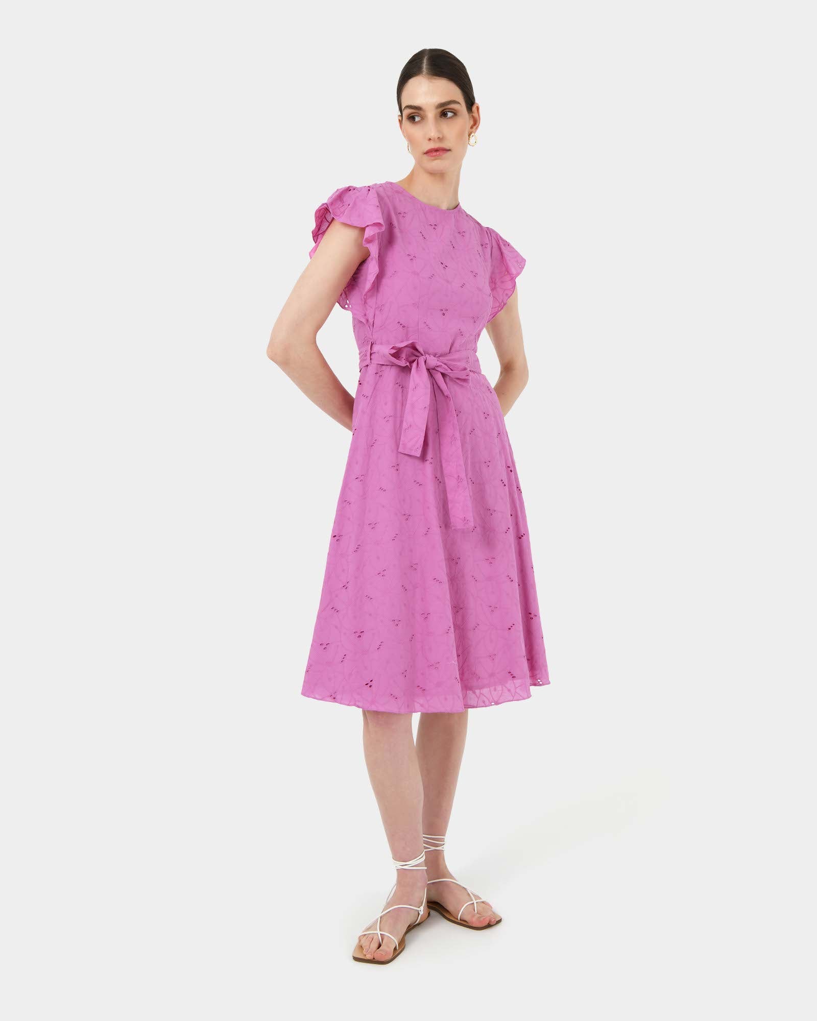 Kavya Tie-Waist Cotton Dress