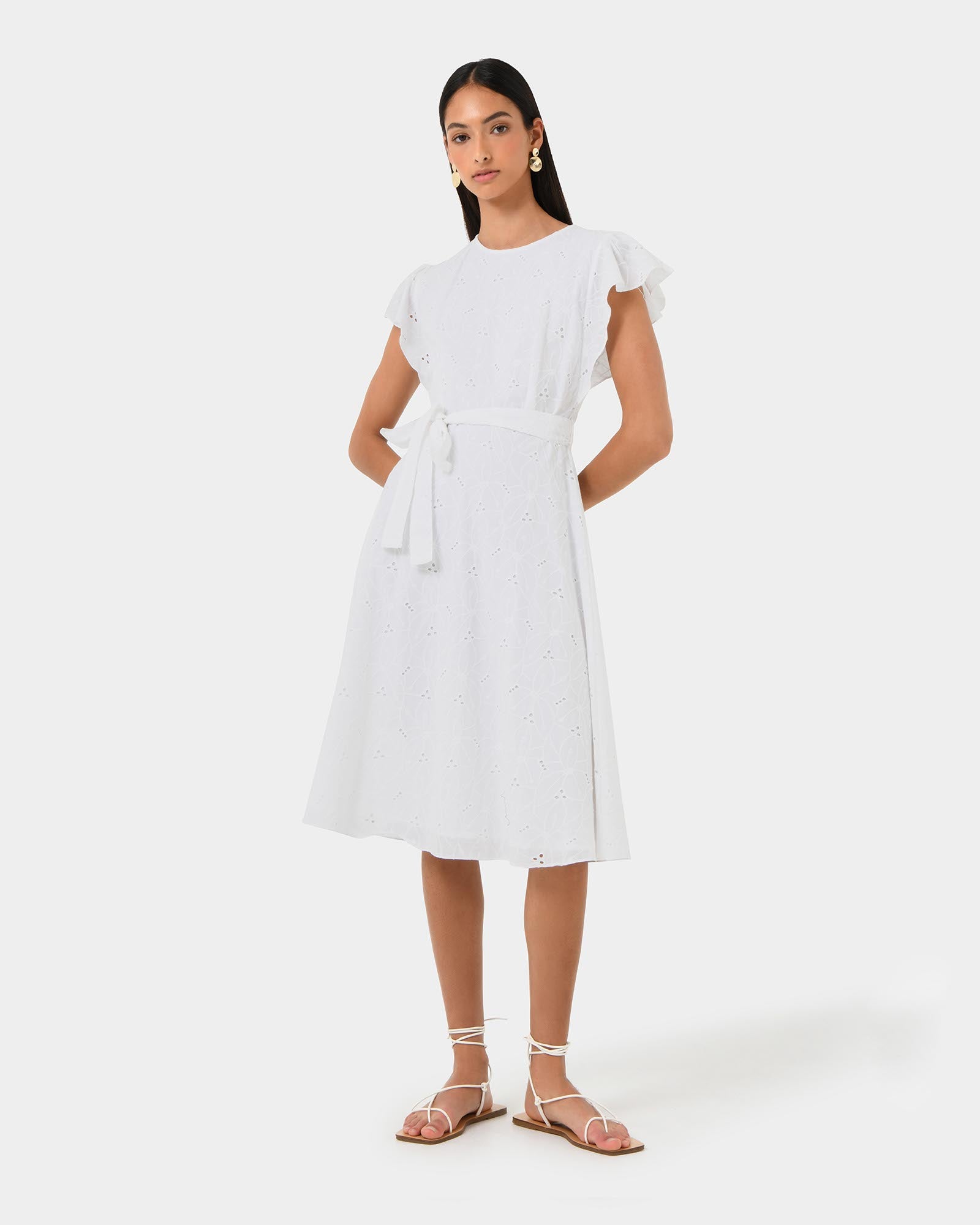 Kavya Tie-Waist Cotton Dress