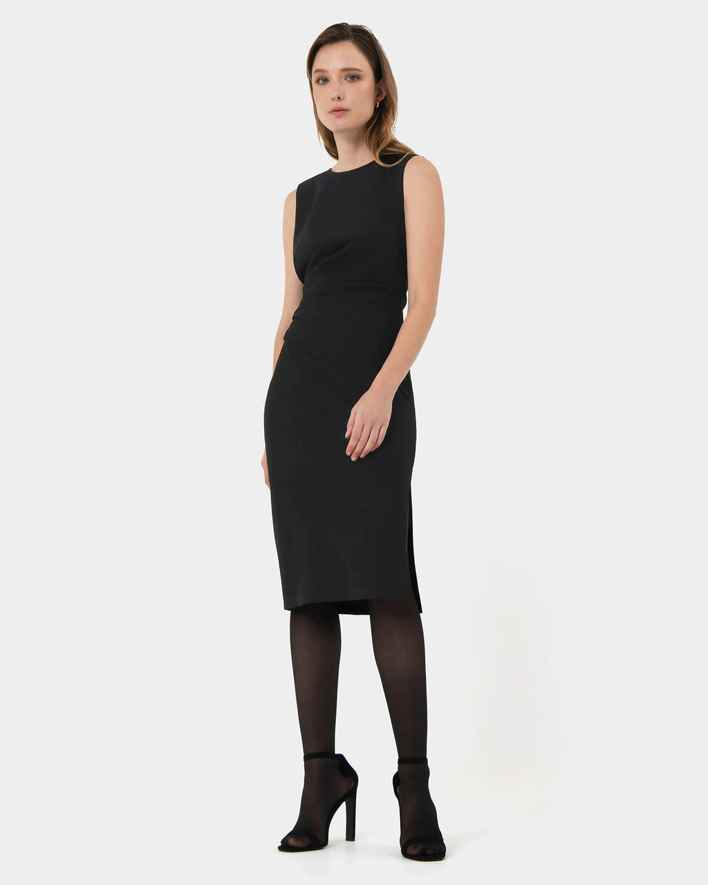 Faith Side Pleated Midi Dress