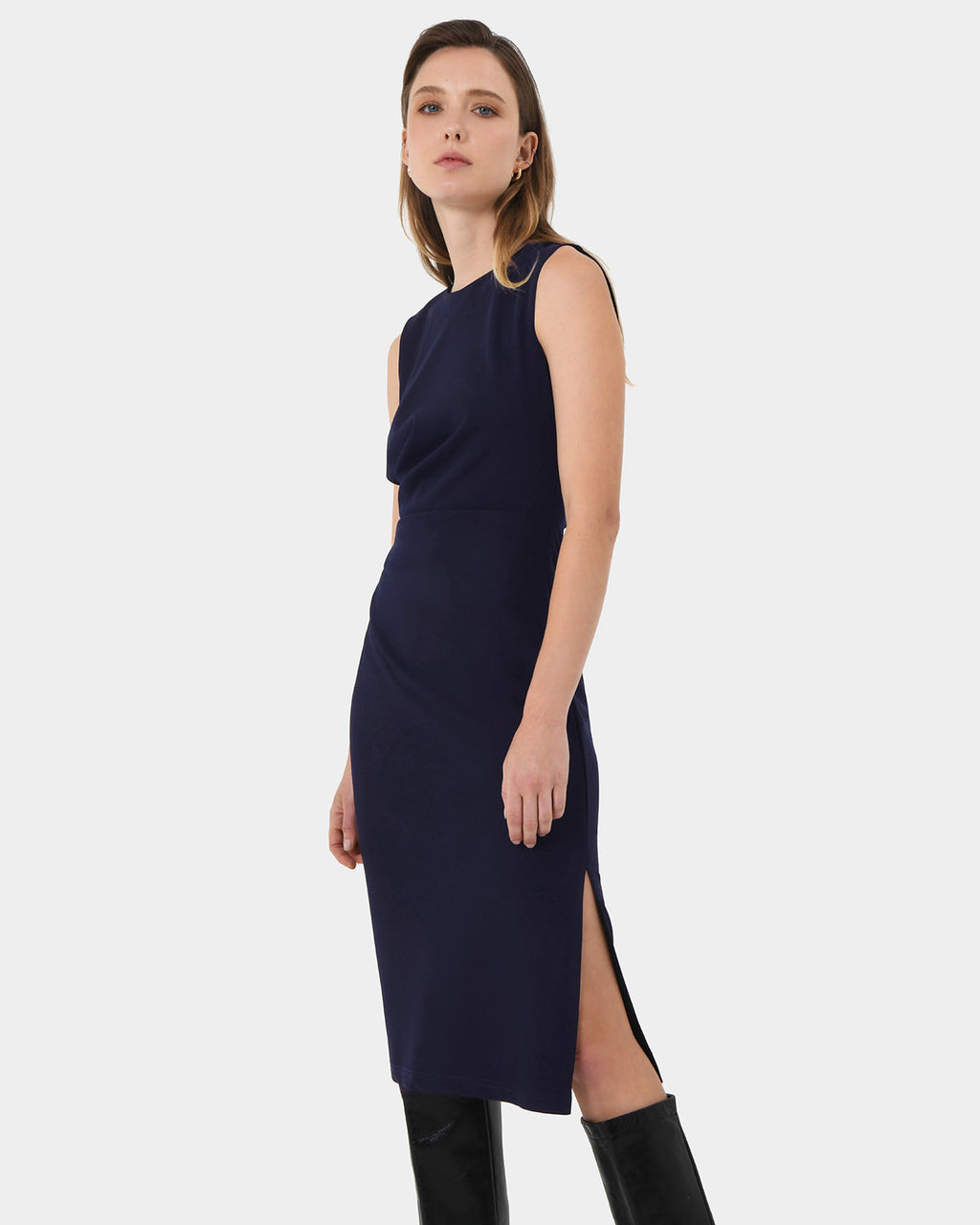 Faith Side Pleated Midi Dress