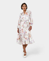 Rosy Floral Tiered Dress