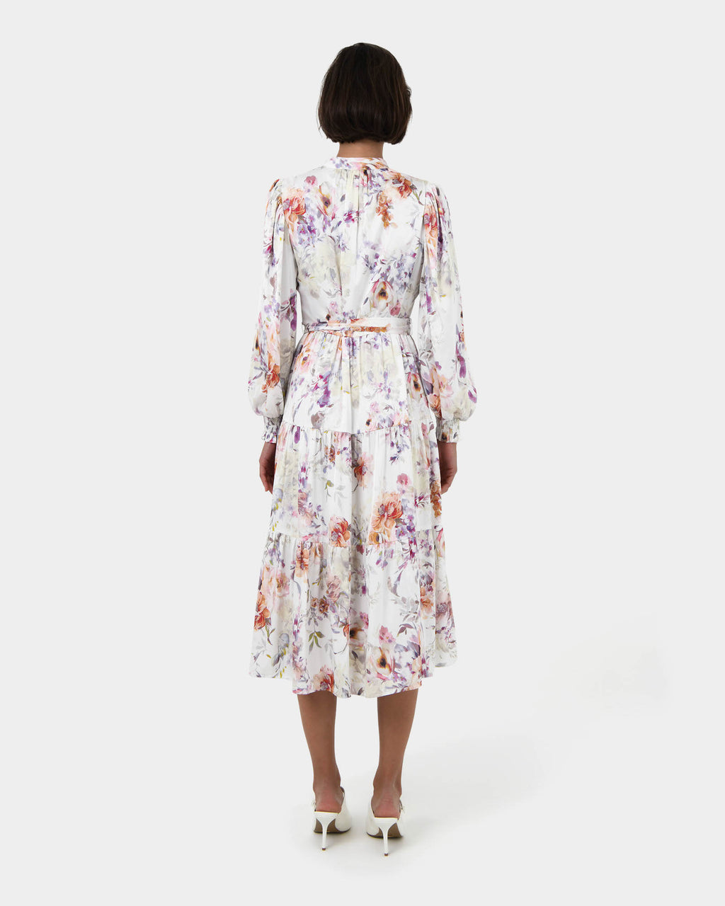 Rosy Floral Tiered Dress