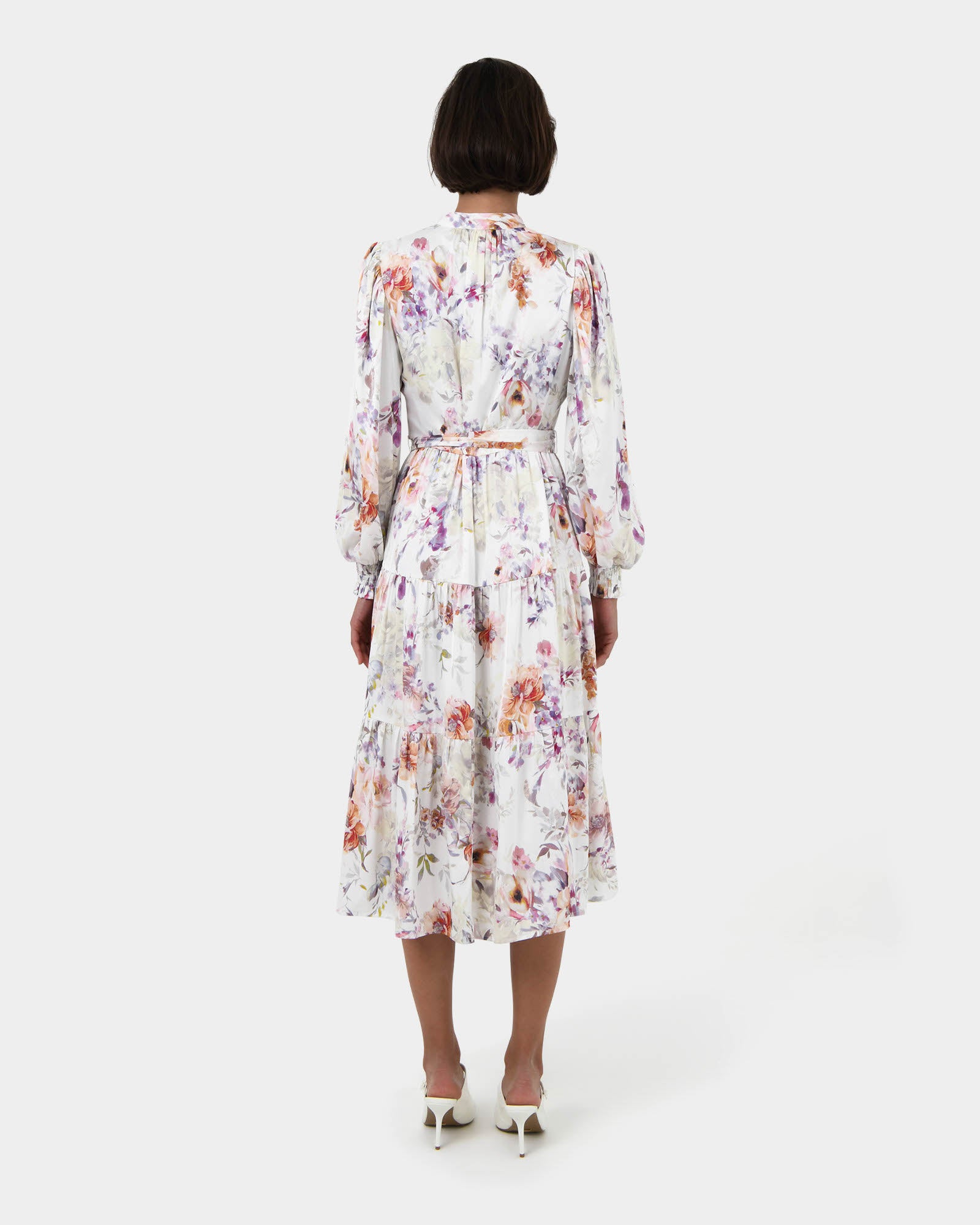 Rosy Floral Tiered Dress