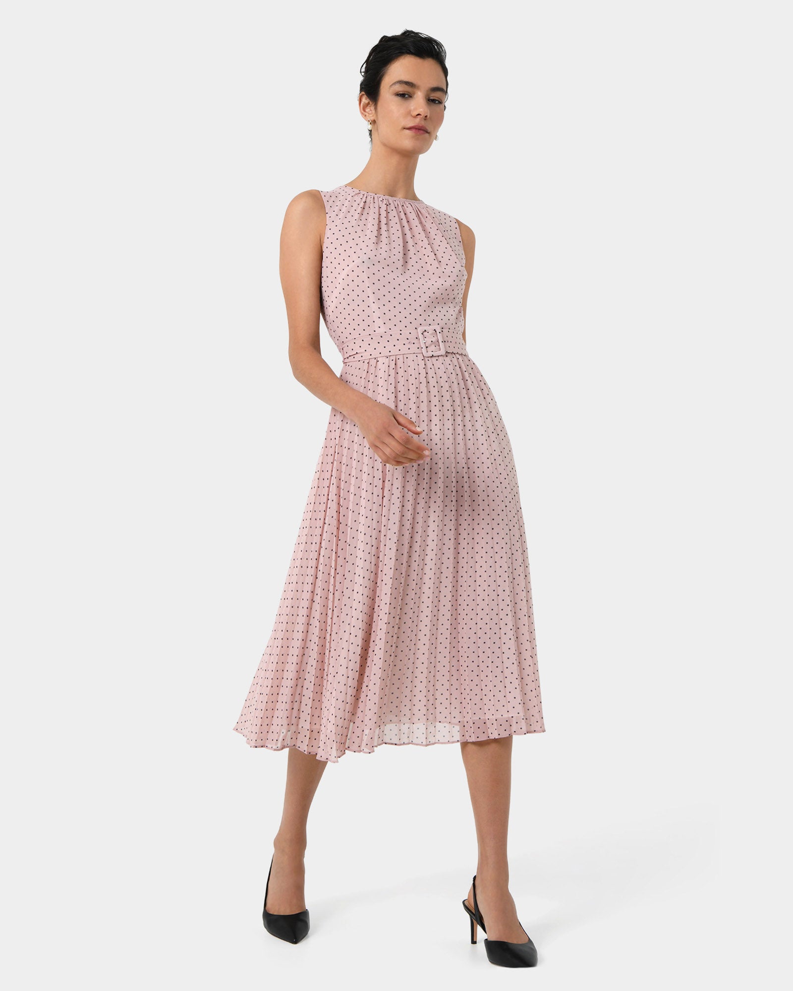 Ruth Belted Polkadot Dress