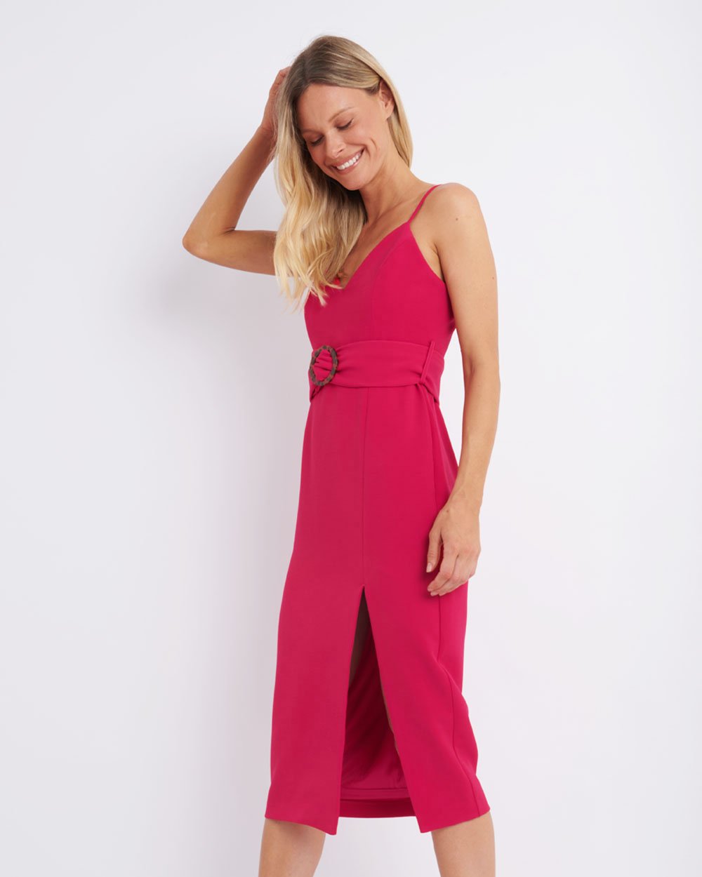 Kiara Belted Midi Dress