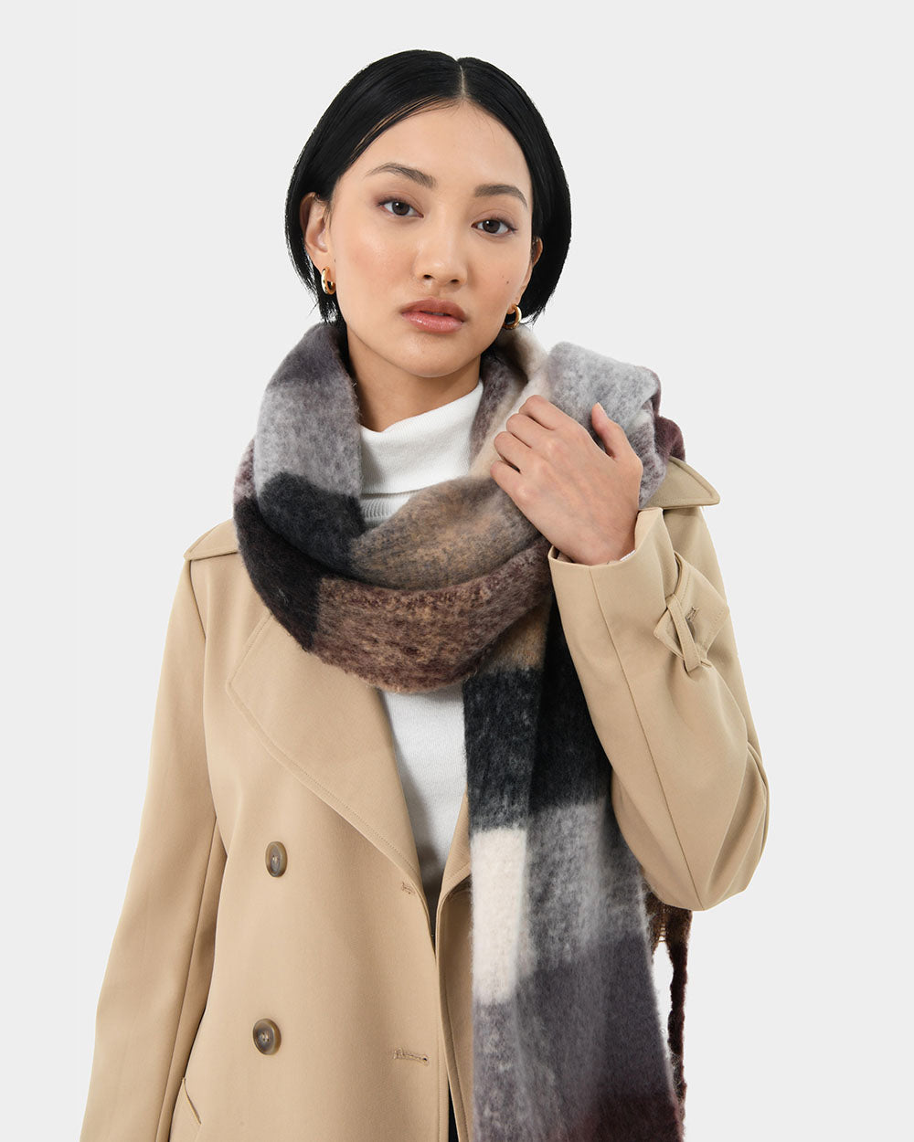Rosy Checked Scarf