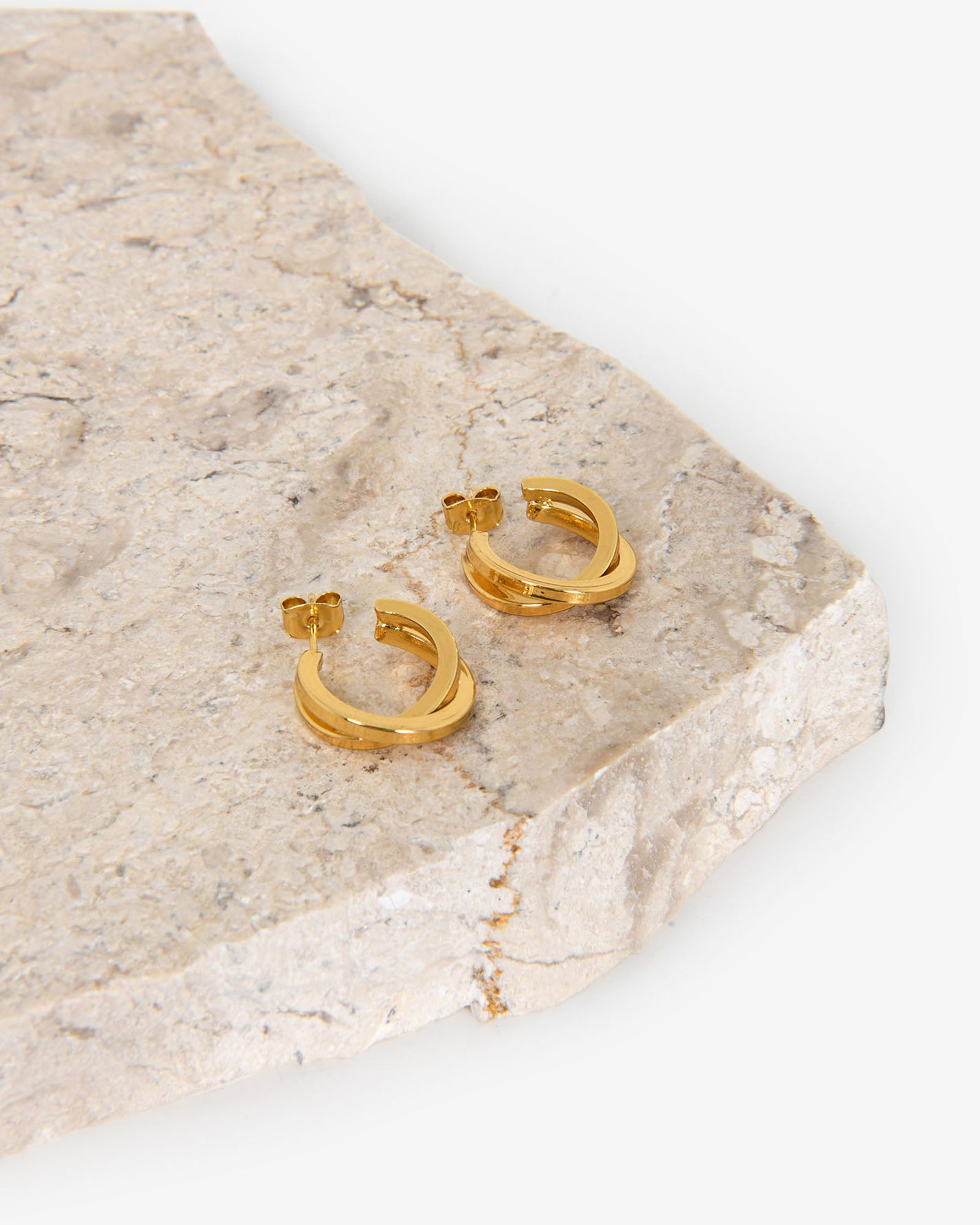 Lyra Crossover Hoop Earrings
