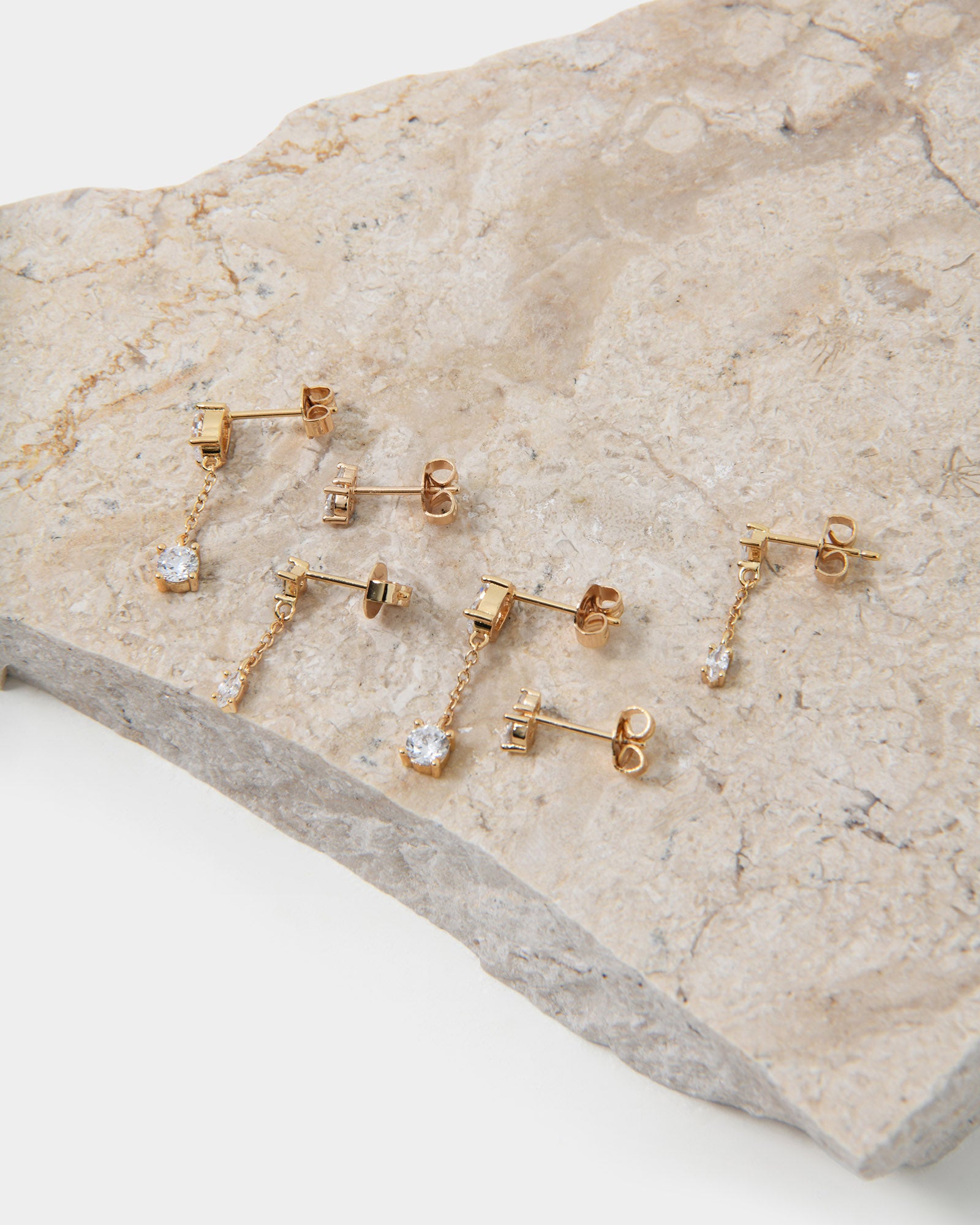 Rose 16k Gold 3pc Earring Set