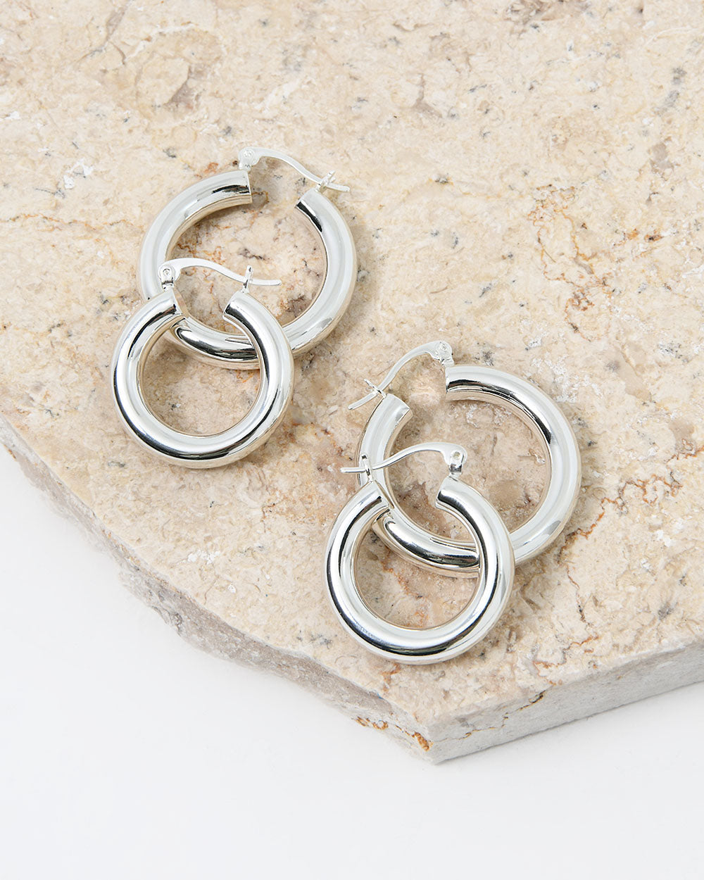 Rylie 2pc Silver Earring Set