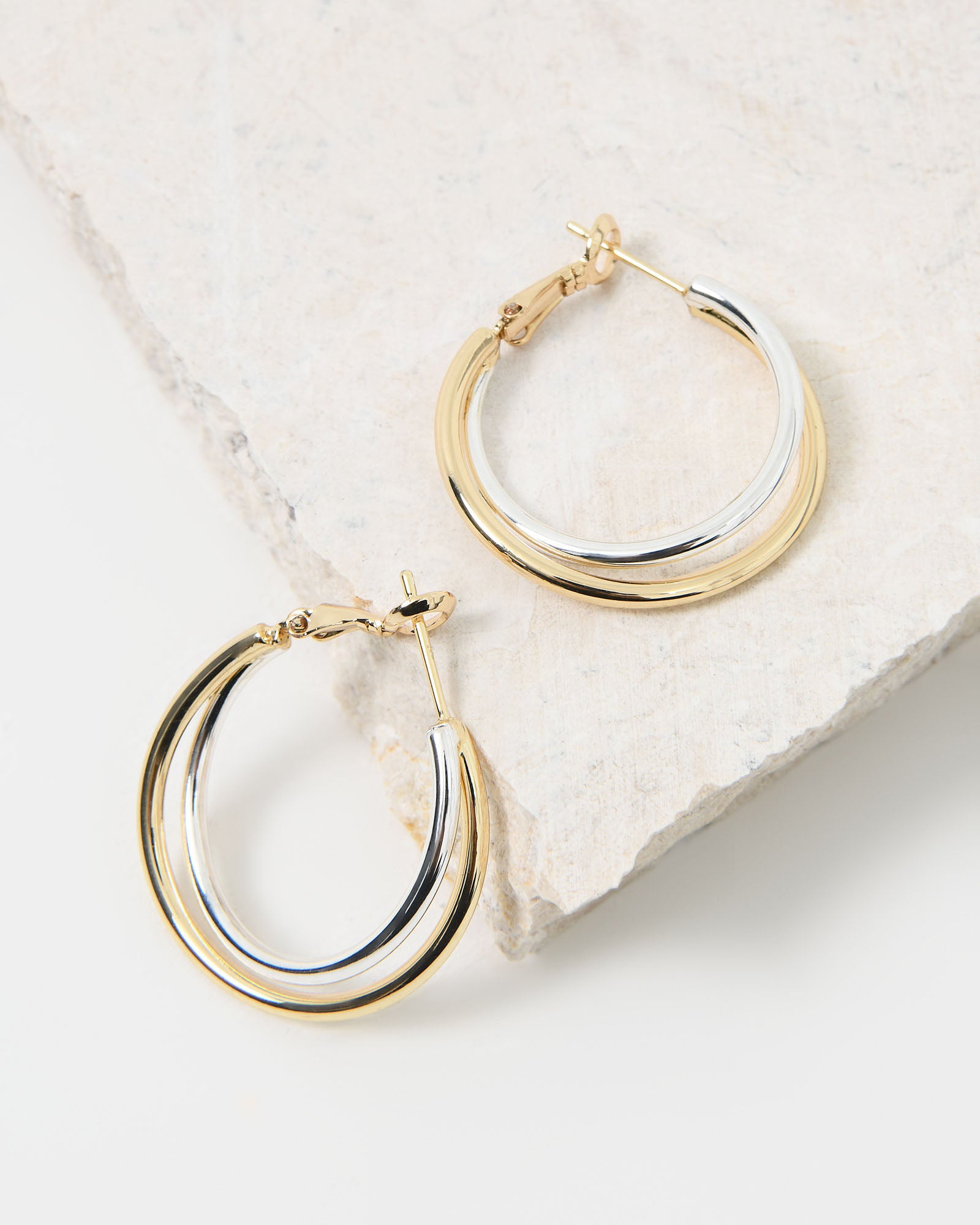 Kina Gold & Silver Earrings