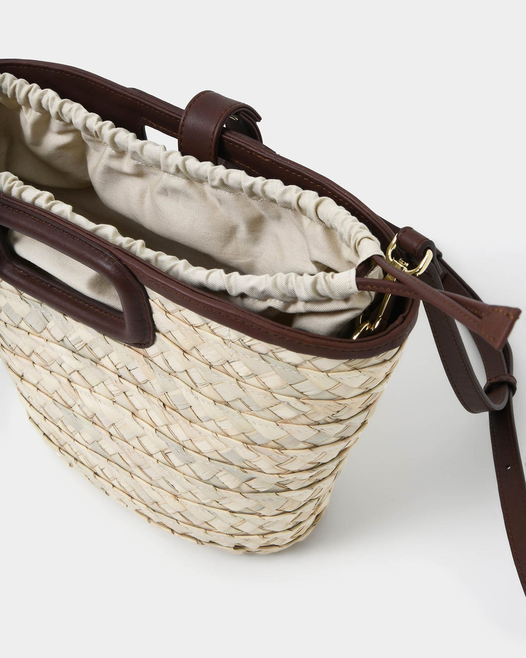 Rome Leather Palm Leaf Bag S