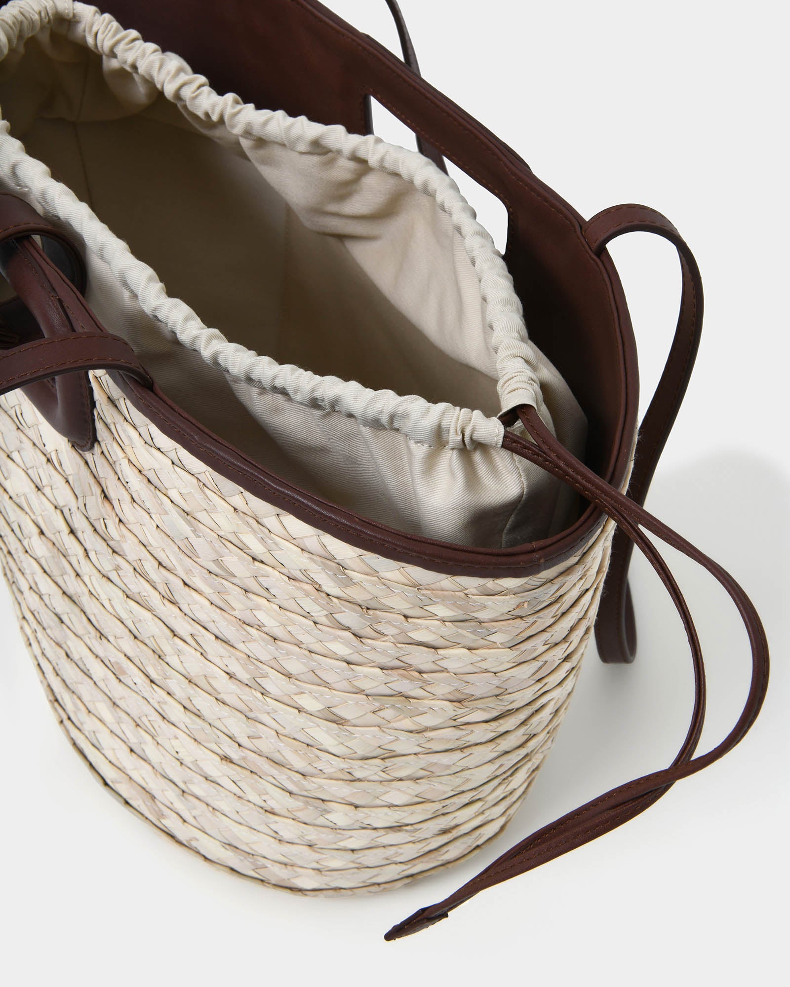 Rome Leather Palm Leaf Bag L