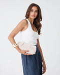 Coral Raffia Clutch Bag