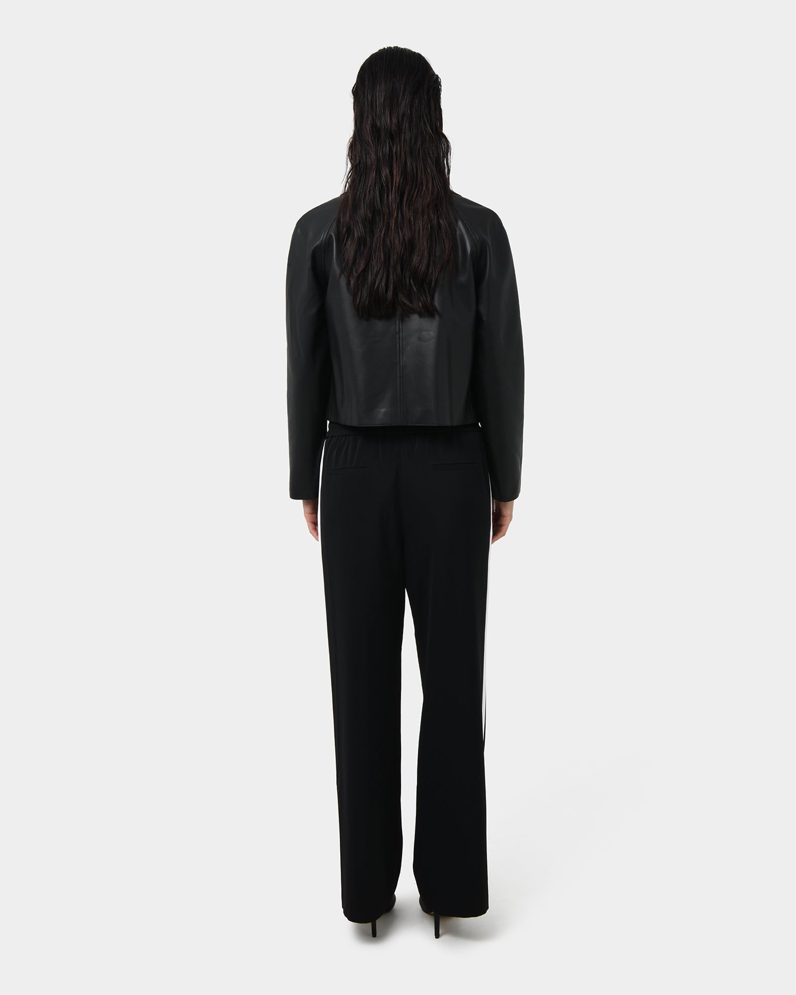 Kim Cropped PU Leather Jacket