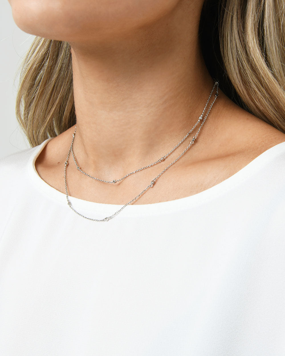 Tori Silver Long Necklace