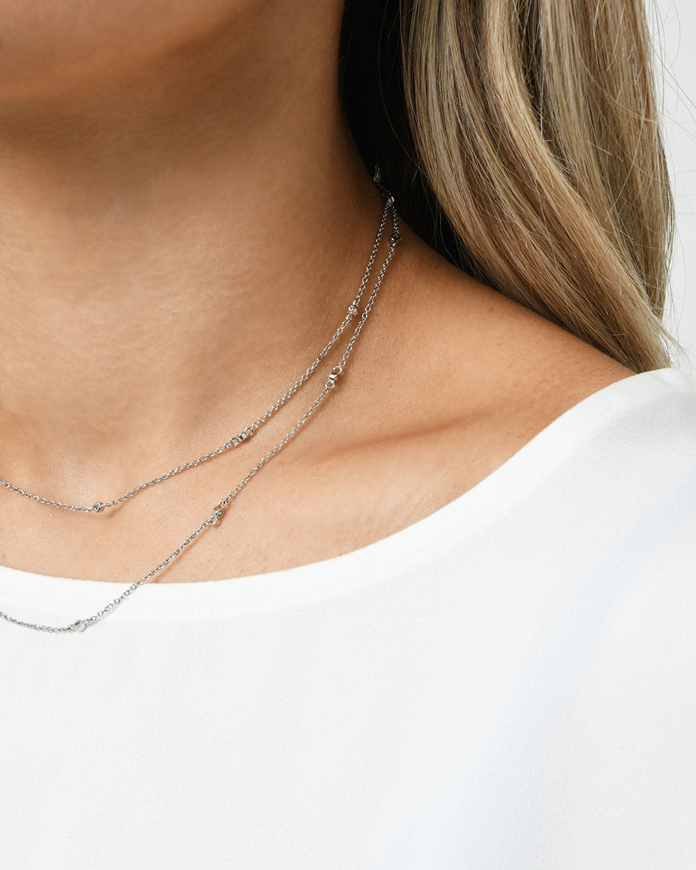Tori Silver Long Necklace