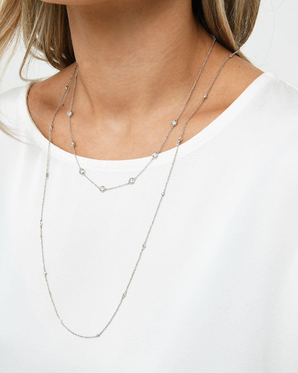 Tori Silver Long Necklace