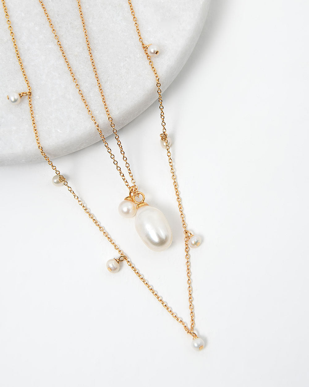 Diane 16k Gold 2pc Necklace