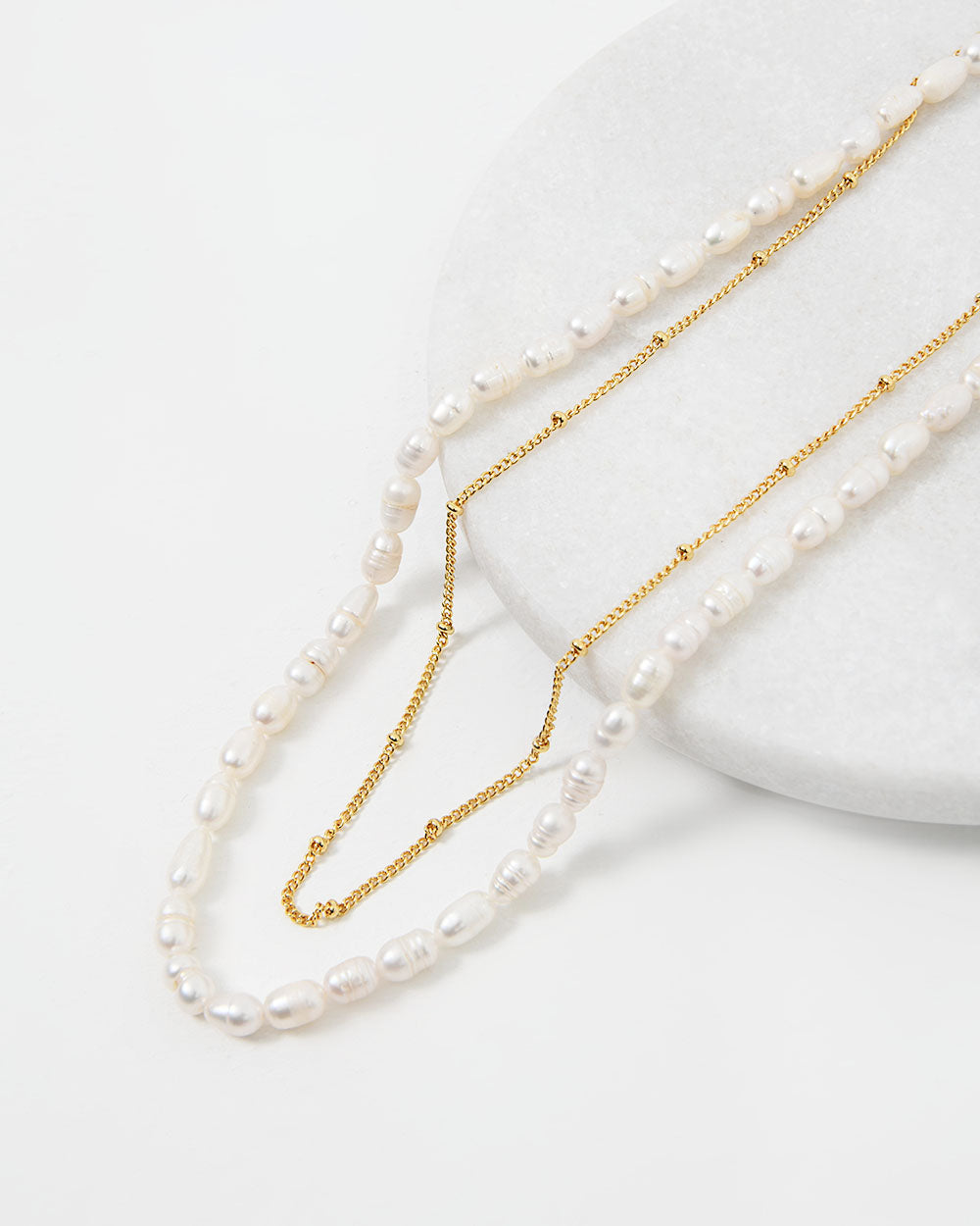 Nyra 16k Gold 2pc Necklace Set