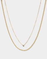 Kingsly Gold 2pc Necklace Set