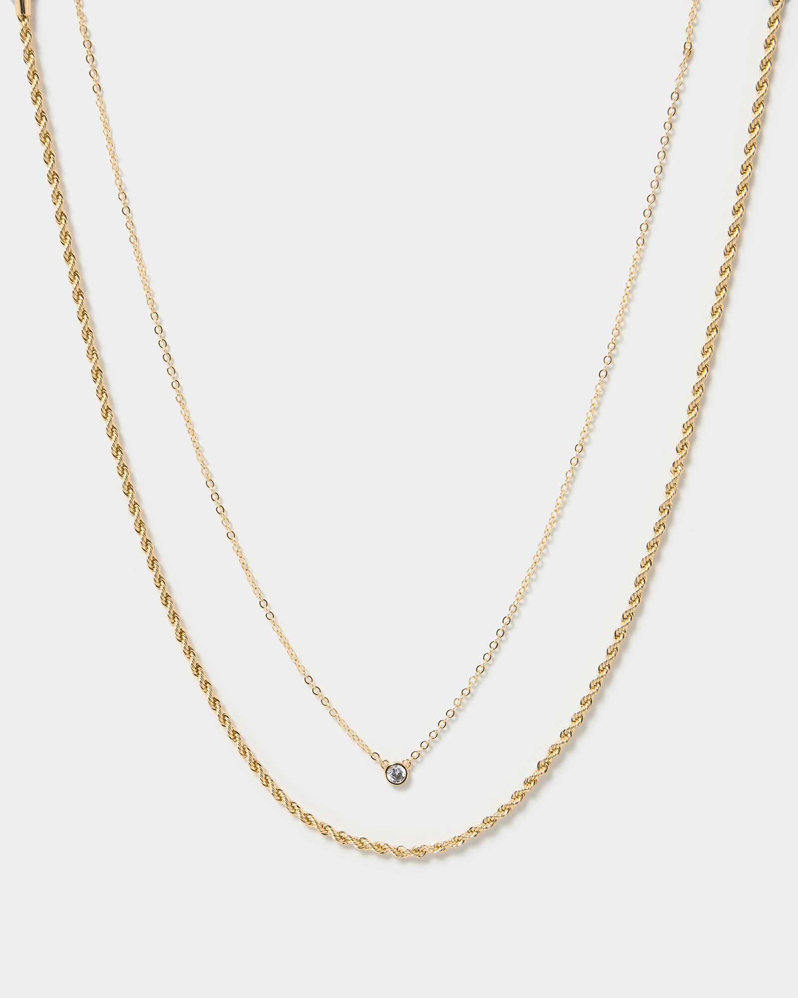 Kingsly Gold 2pc Necklace Set