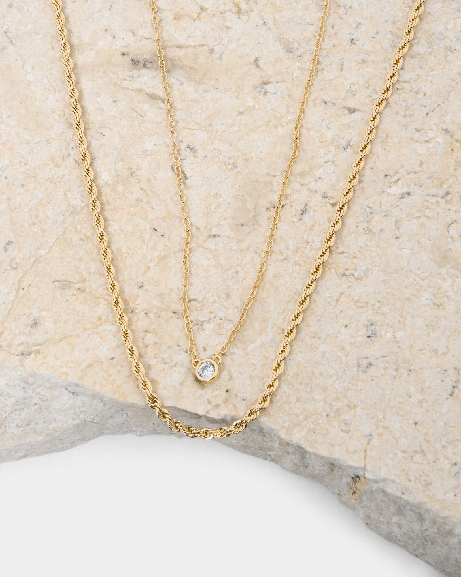 Kingsly Gold 2pc Necklace Set