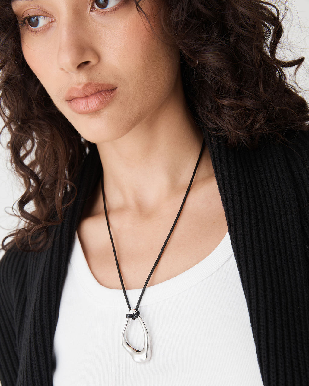Elara Fluent Silver Pendant