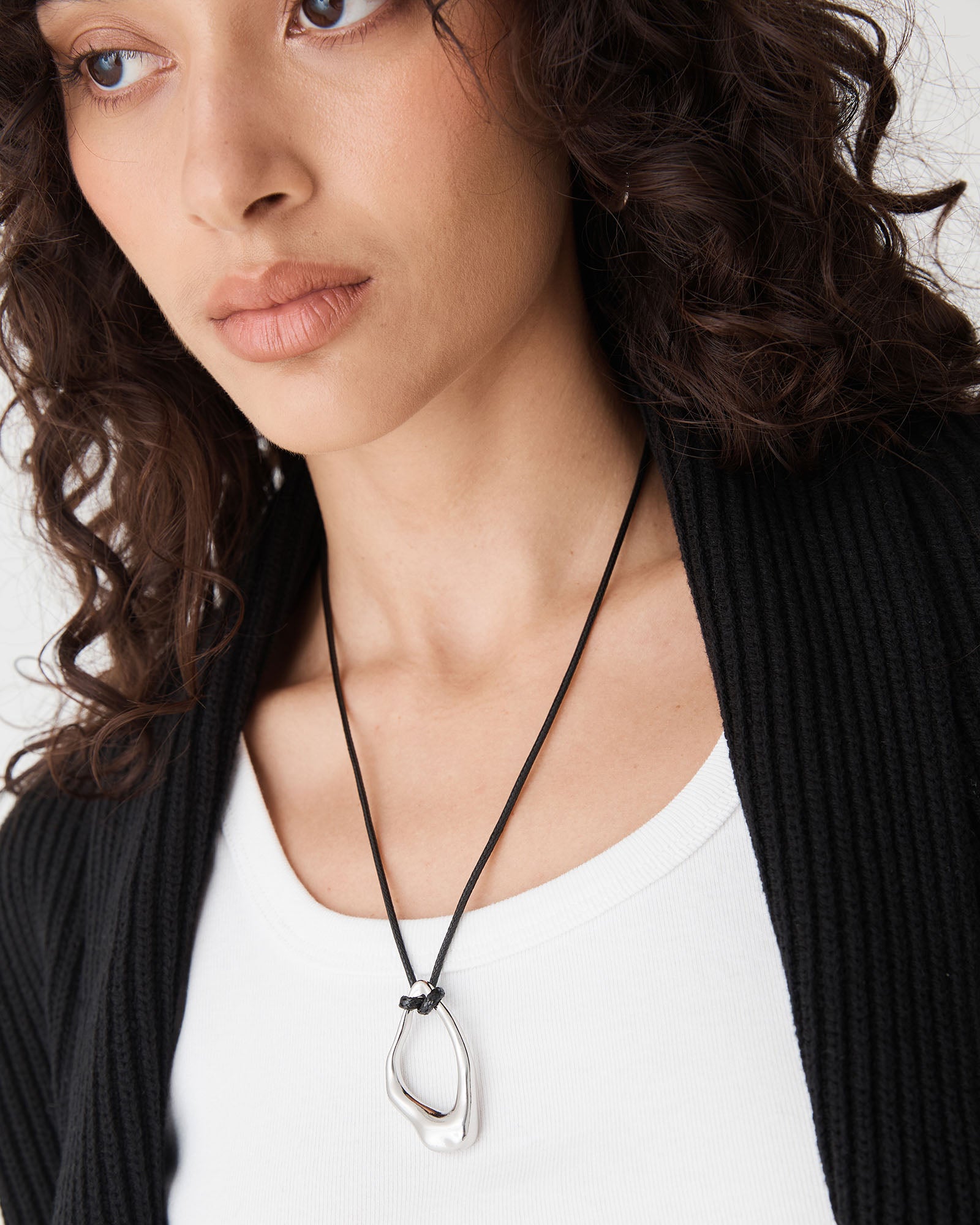Elara Fluent Silver Pendant