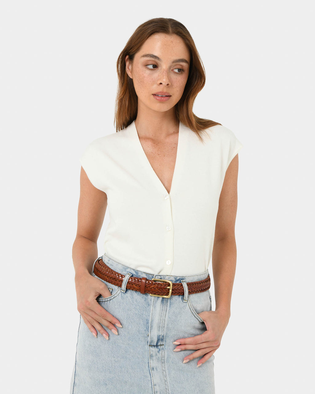Alexandra Woven Leather Belt